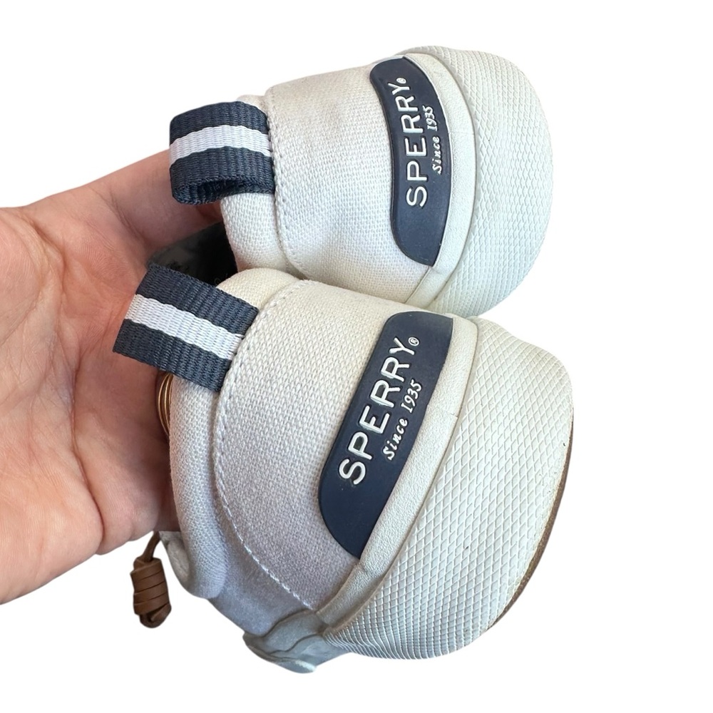 Sperry Women's Crest Vibe Canvas Sneakers White EUC Boat Shoe 9.5M $70 - Picture 5 of 11